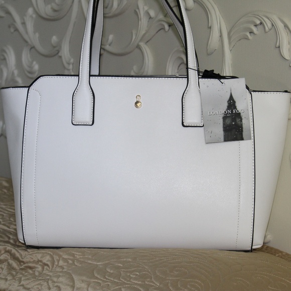 London Fog Handbags - London Fog White Tote Beautiful